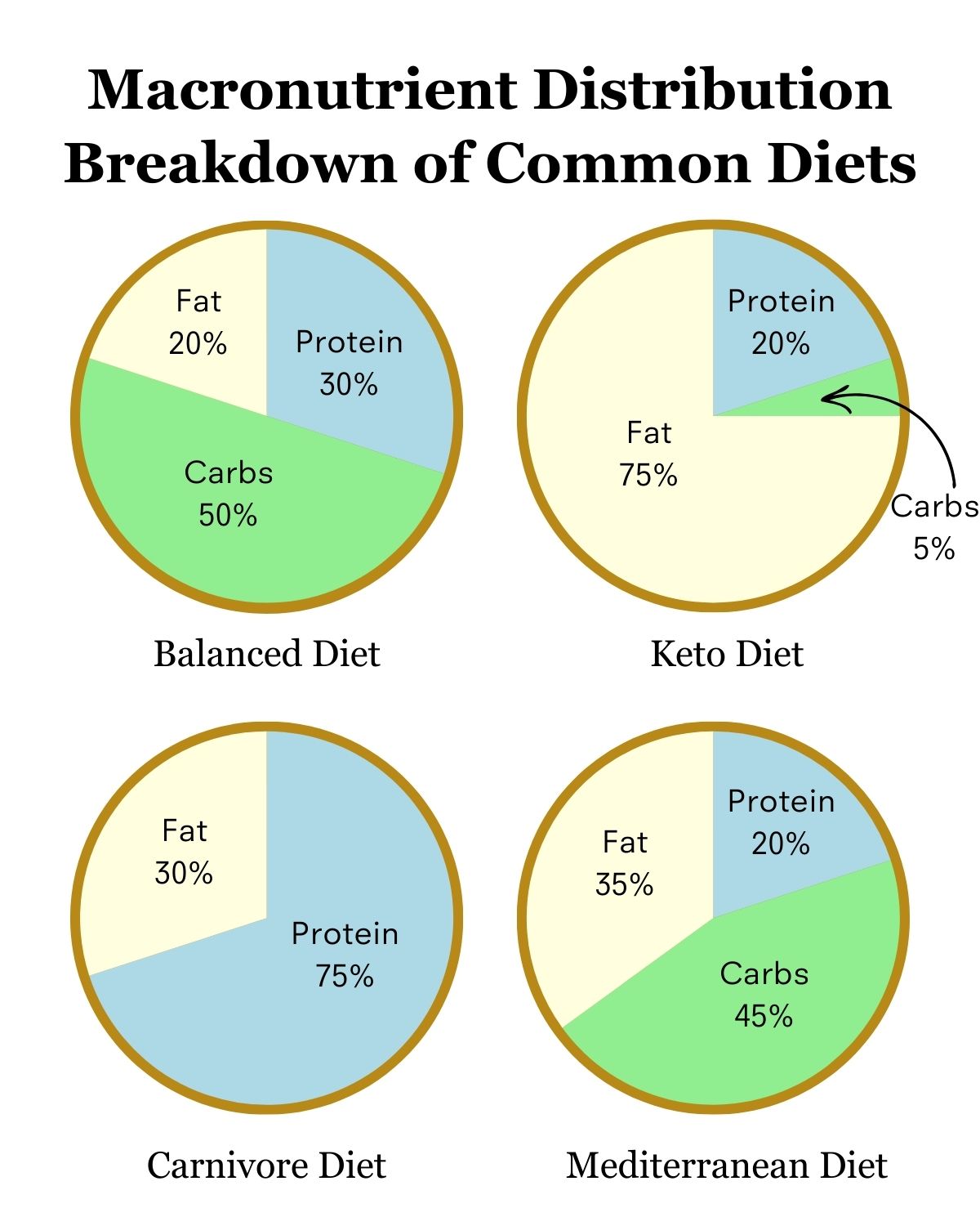 Macronutrient Distribution Breakdown of Common Diets