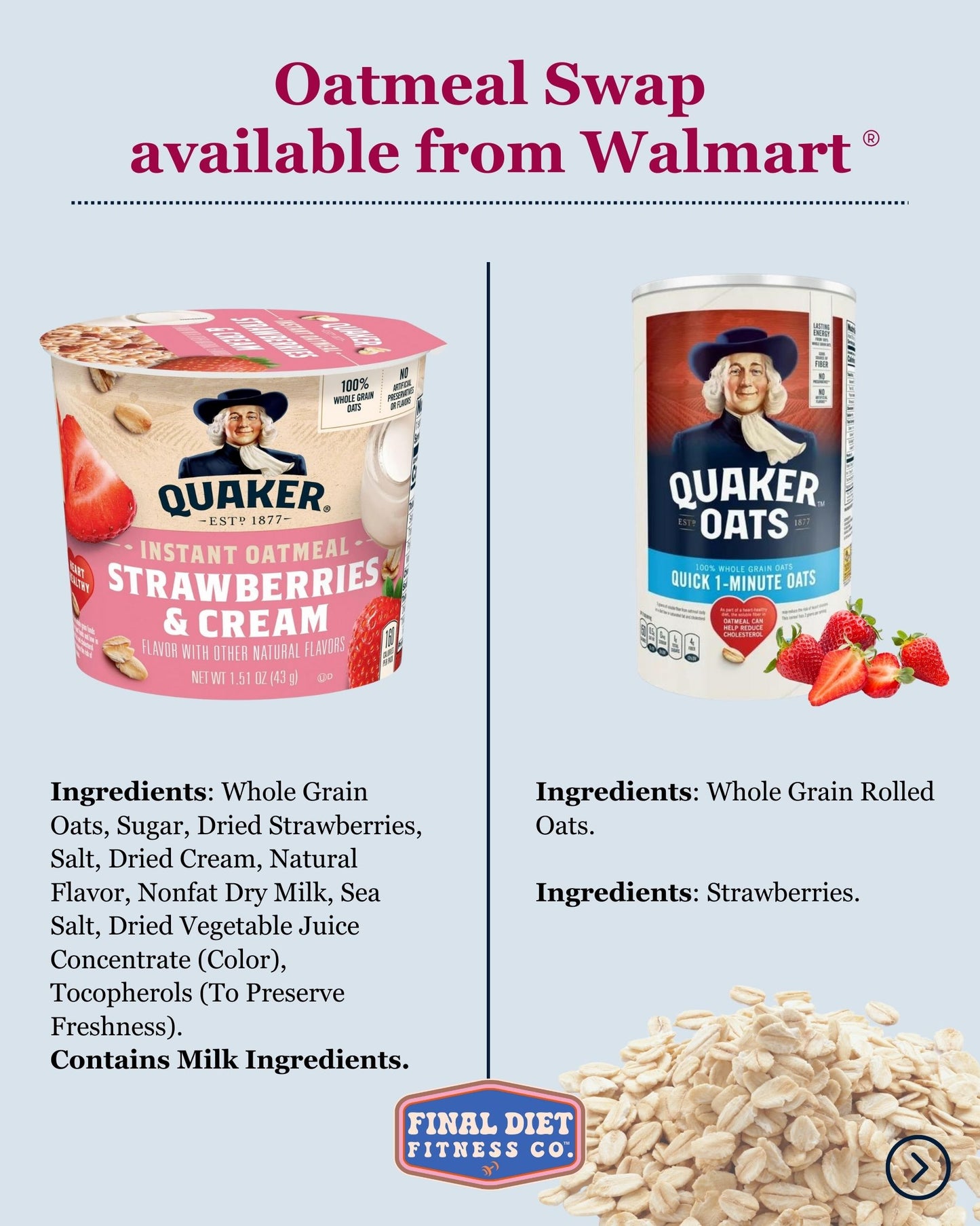 Oatmeal Swap from Walmart