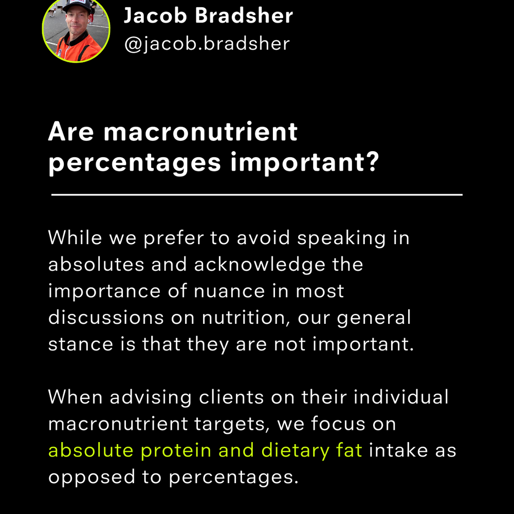 Are Macronutrient Percentages Important?