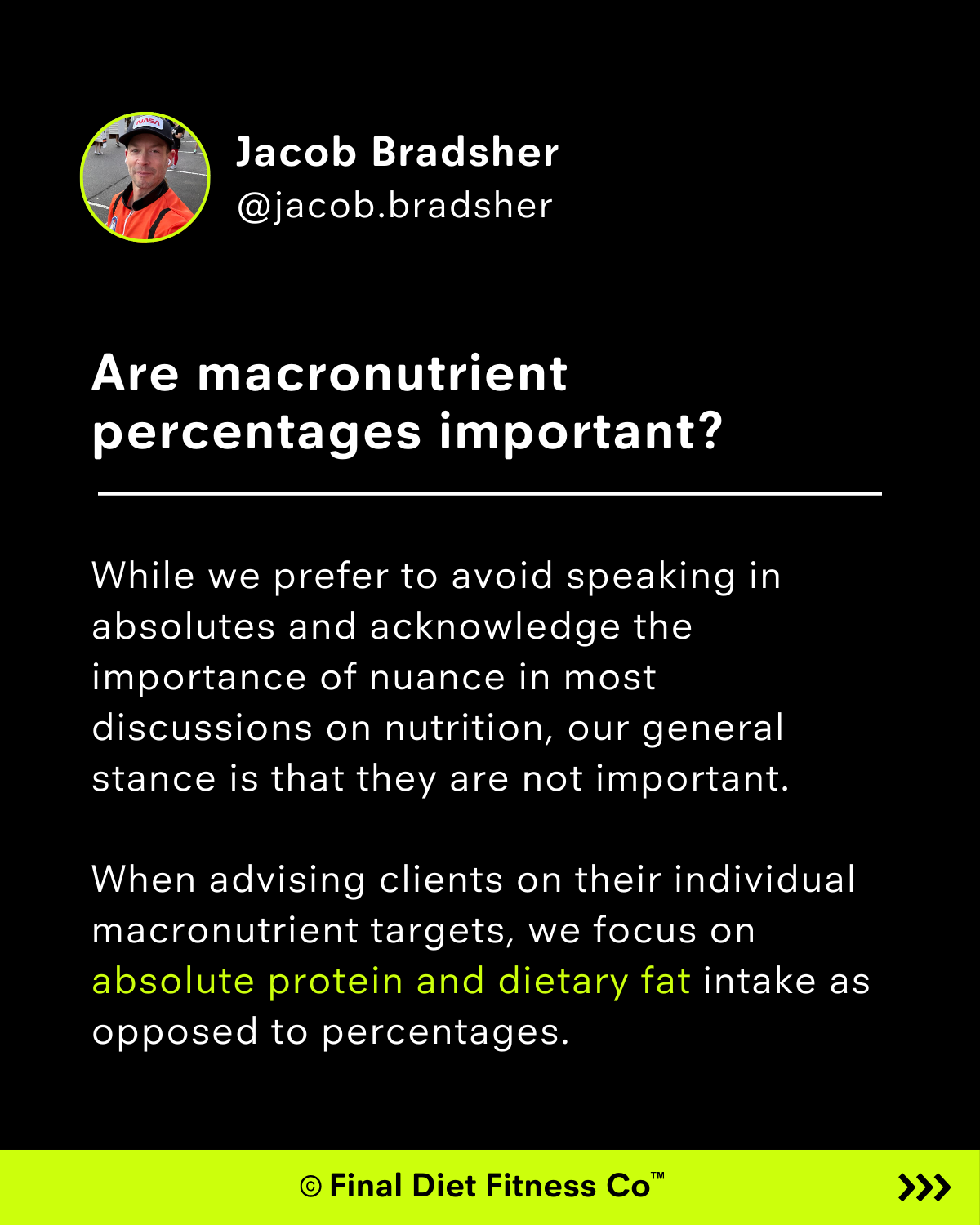 Are Macronutrient Percentages Important?