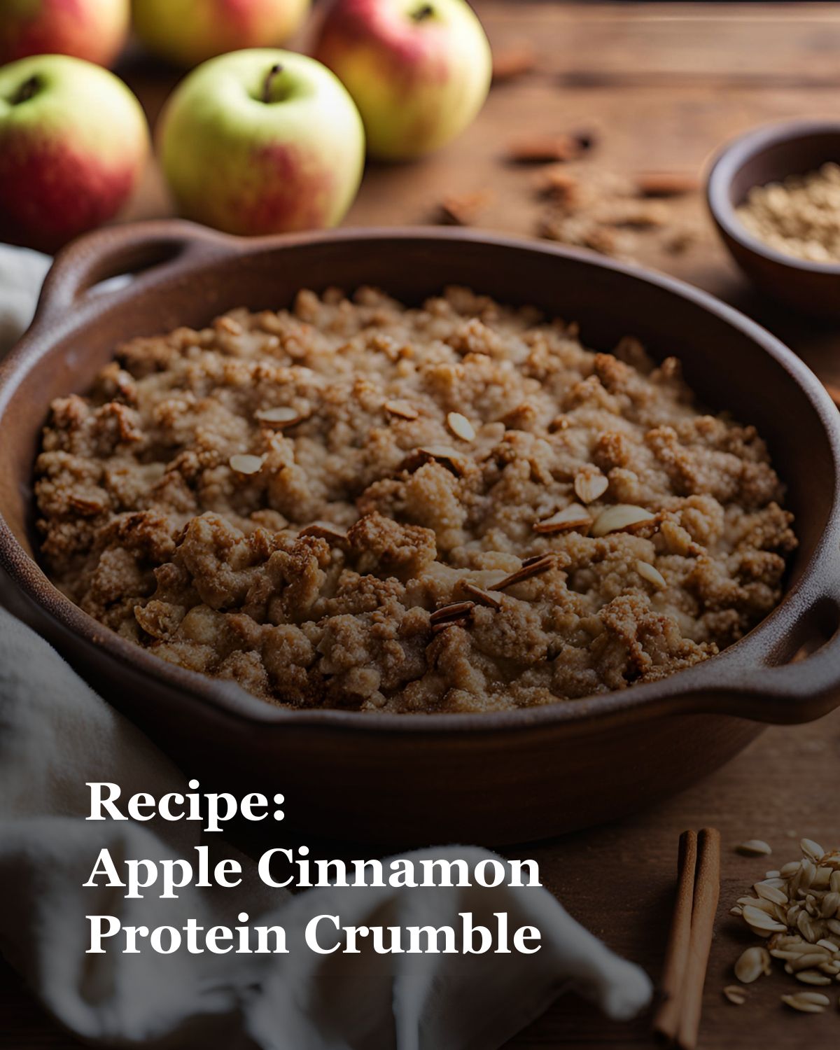 Apple Cinnamon Protein Crumble: A Healthy High-Protein Dessert